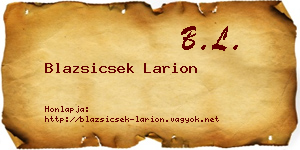 Blazsicsek Larion névjegykártya